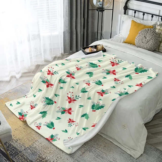 Leaf Pattern Flannel Blanket 2