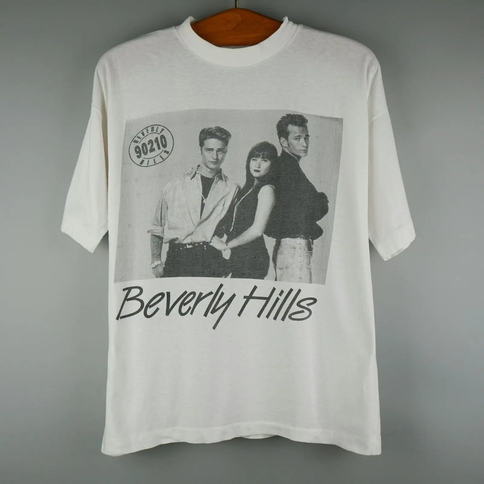 T-Shirt Vintage 1990 Beverly Hills 90210 Serie Tv Show A Maniche Lunghe