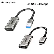USB C Video Capture Card HDMI 1080p 60fps Game Capture Device For PS4 XBOX Phone DVD HD Camera Live Streaming Box Recording