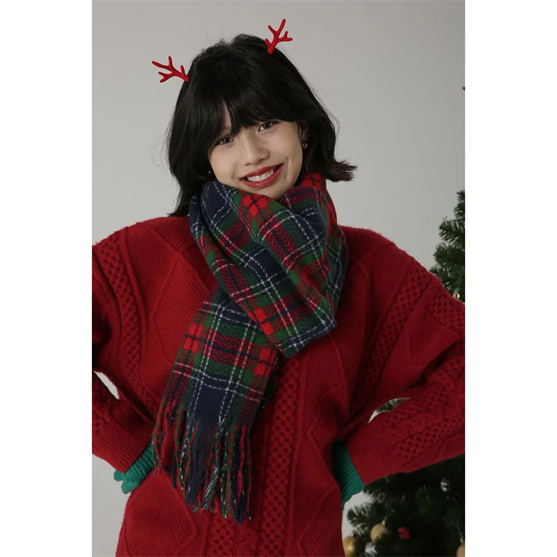 

Sandro Rivers Red Vintage Fried Dough Twist Sweater Women's Autumn and Winter 2022 New Thickened Pullover Round Neck Long Sleeve