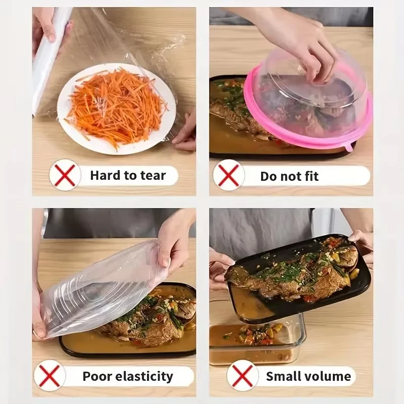 100Pcs Elastic Fresh Keeping Bags Stretch Plastic Wrap Bowl Covers Food Storage Covers Kitchen Wrap Seal Caps fresh keeping bags