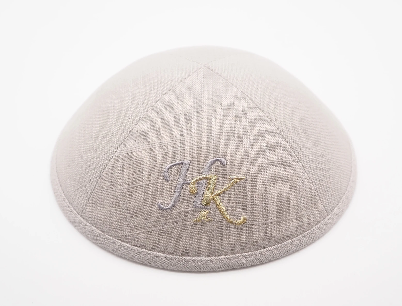 Kippa en lin BEIGE, KIPPOT, KIPPOT pour mariage et écharpes blanches