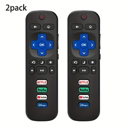 Dual Remote Controls for Roku-Compatible Smart TVs (2pcs black)