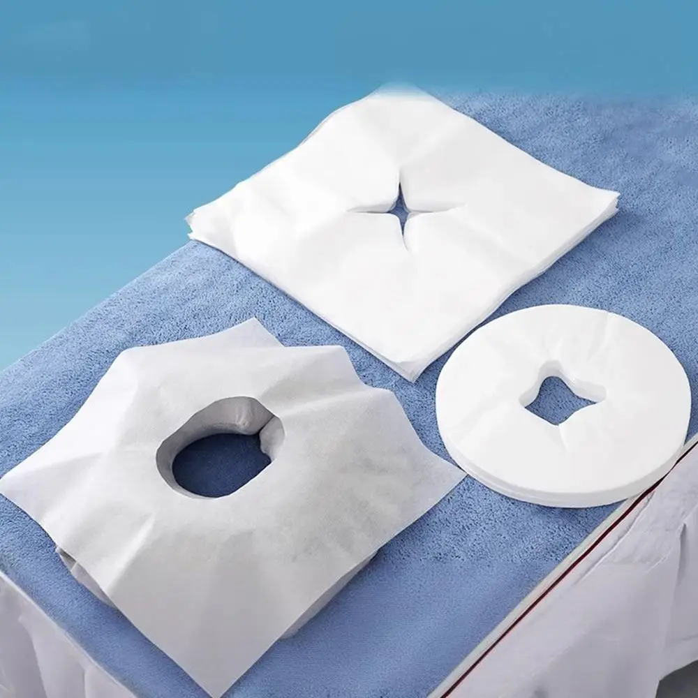 100PCS Disposable Massage Table Hole Towel Makeup Tool Thicken Table Head Rest Covers Beauty Essentials Face Cleaner