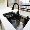 Stainless Steel Kitchen Sinks Kitchen Accessories Black Nano Large Single-slot Wash Basin Under Countertop Thicken Washing Sink 6