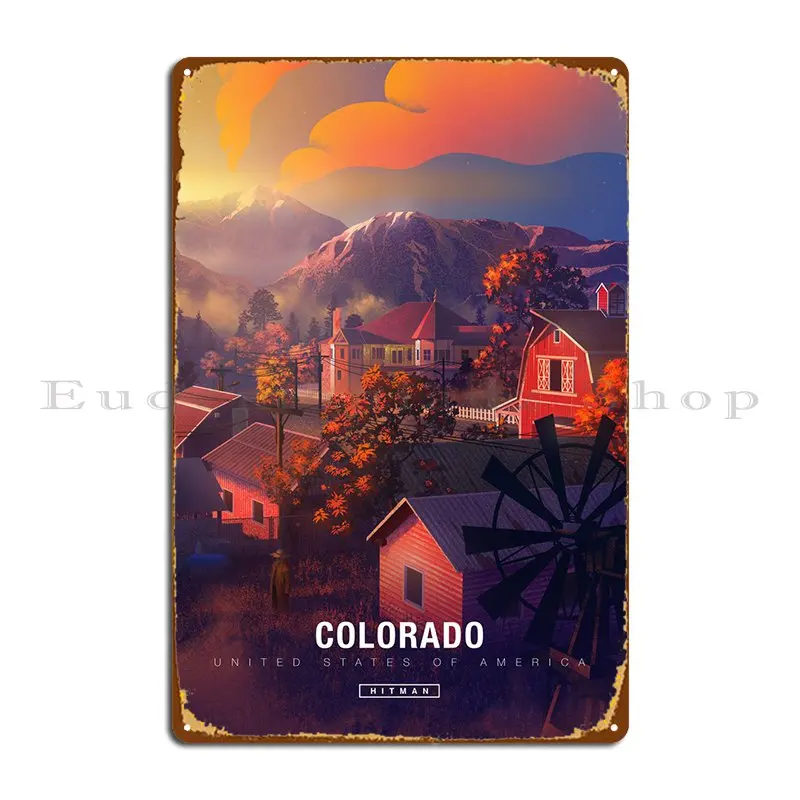 Hitman Colorado Metal Platform Cinema Club Pub Vintage Designs Tin Sign Poster