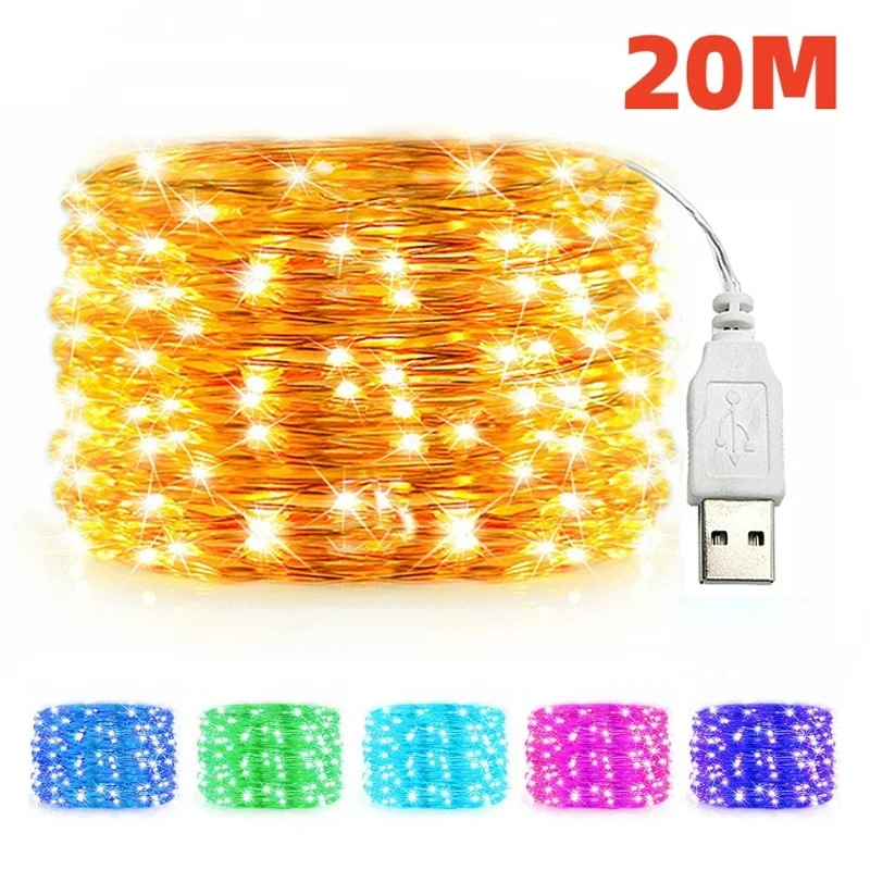 

Waterproof USB/Battery LED String Light 5M 10M Copper Wire Fairy Garland Light Lamp for Christmas Wedding Party Holiday Lighting