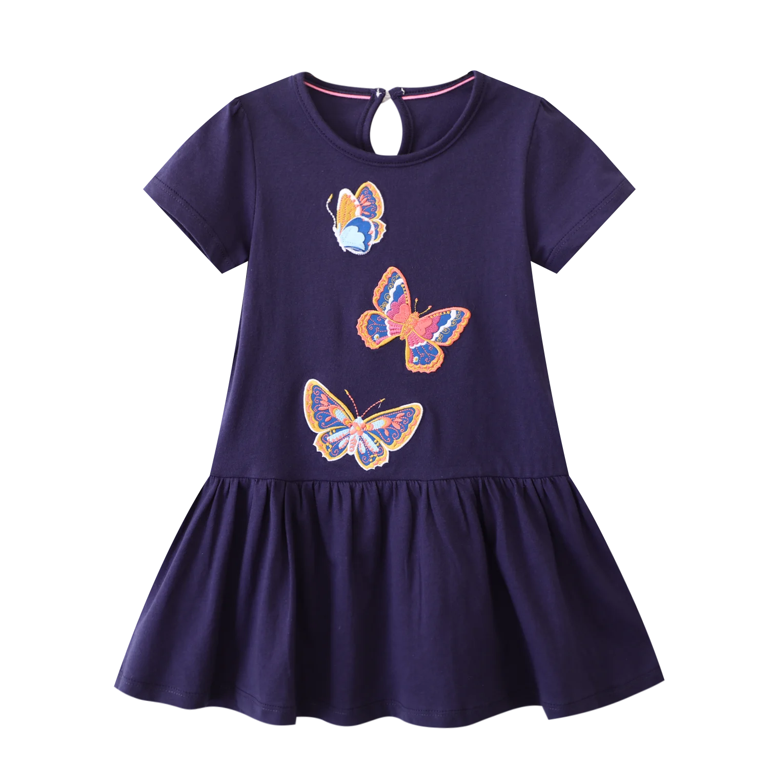 Girls Dress Baby Girl Dress with Animal Applique Striped Cotton Kids Unicorn Party Dresses for Girls 2-8Y