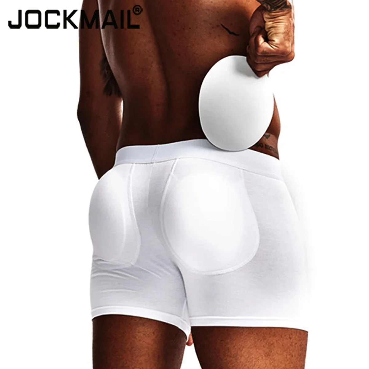 JOCKMAIL Men Sexy Butt Lifter Boxers Enlarge Push Up Underpants Removable Pad Boxer Shorts Underwear Butt-Enhancing Male Trunks sexy men padded underwear camouflage mesh boxer buttocks lifter butt push up underpants sensual men s panties bikini boxershorts