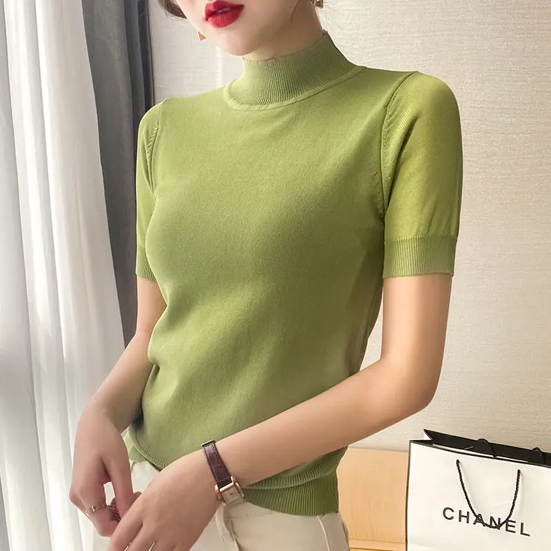 Loose Knitted Sweater Women Jumpers Short Sleeve Woman Pullovers Sweaters  Casual Winter Color Block Striped Sweater - AliExpress