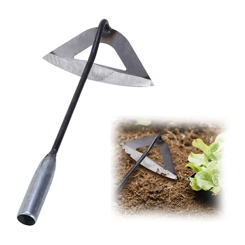 

1Pc Steel Hardened Hollow Hoe Handheld Gardening Weeding Rake Planting Vegetable Garden Tools Agriculture Weeding Accessories