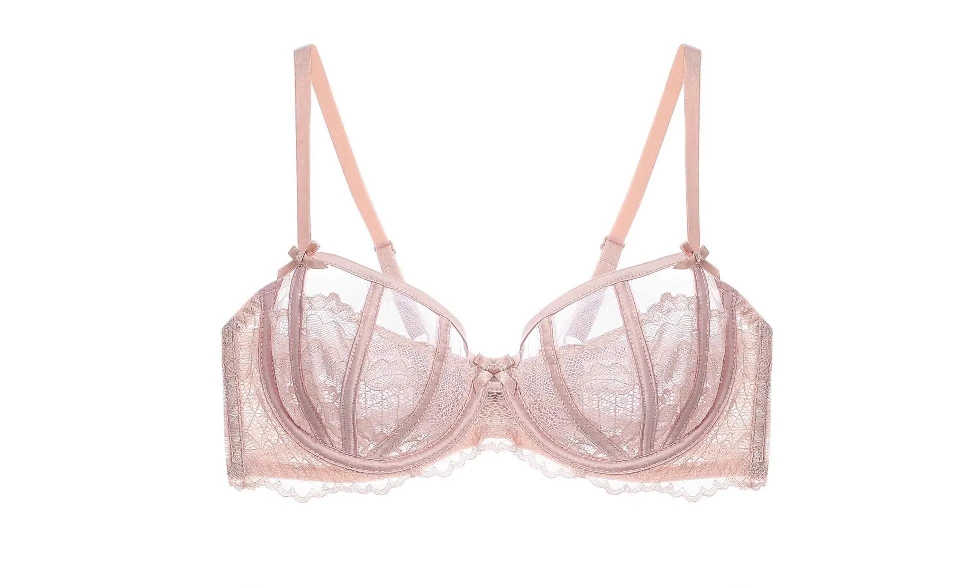 طقم حمالة صدر دانتيل رقيقة للغاية ومثيرة مع حلقة ف...