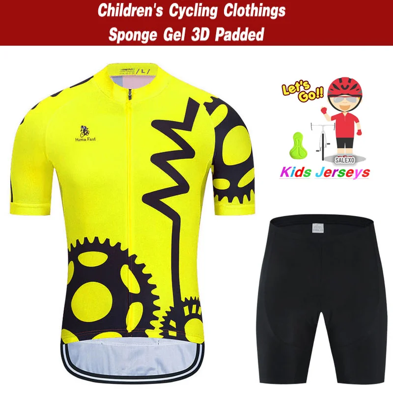 New 2024 Kids Cycling Clothing Bicycle Wear Short Sleeve Jersey with Shorts Set Boy Girl MTB Road Bike Suits Ropa De Ciclismo 4