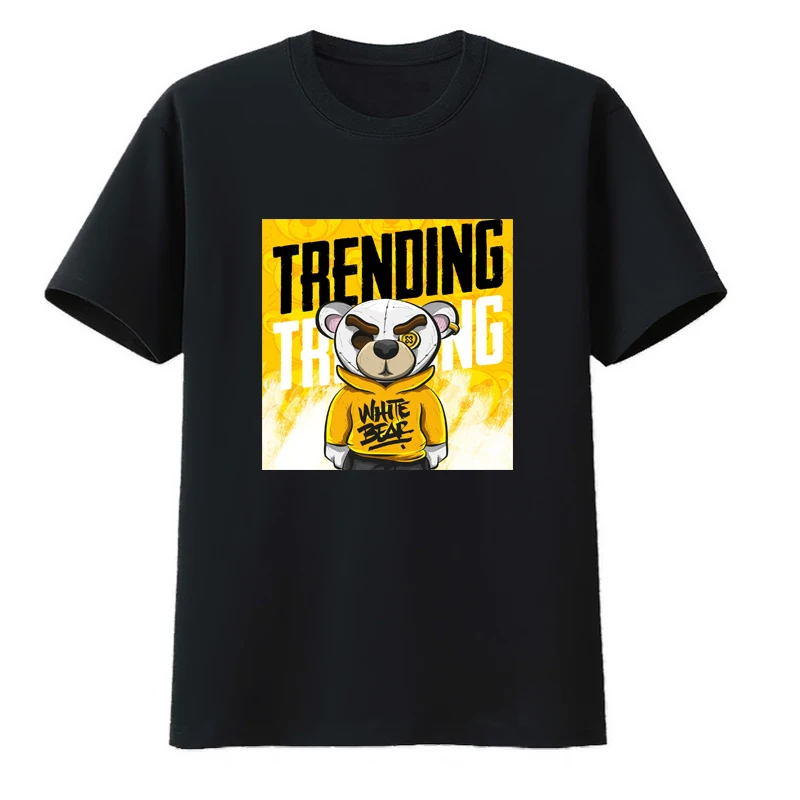 

Trending White Bear Cotton T-shirts Graphic Tshirts for Men Camisa O-neck Breathable Novelty Summer Roupas Masculinas Tshirt
