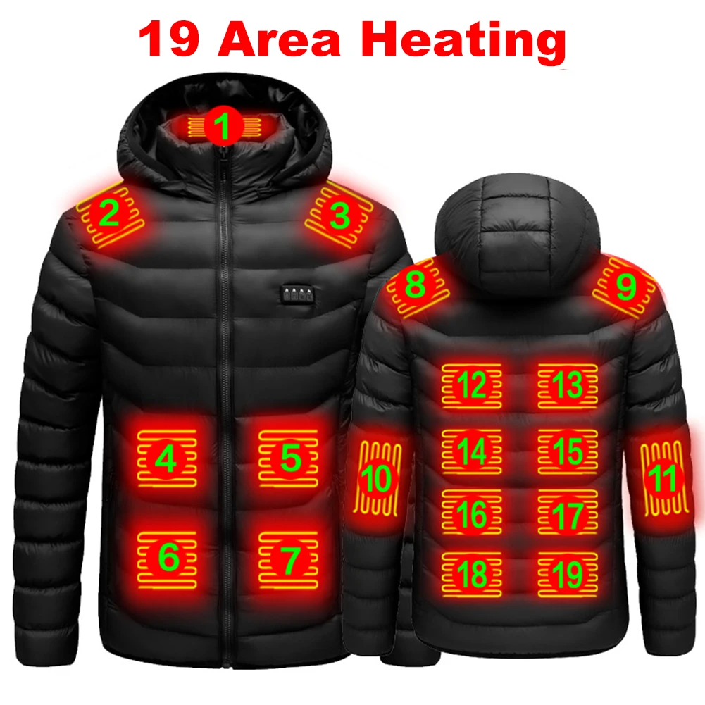  Chaleco térmico con capucha, chaleco térmico eléctrico con 7  zonas de calefacción, 3 niveles de calefacción, batería USB, calor  instantáneo, lavable, unisex, para invierno, al aire libre, senderismo,  caza, esquí (color