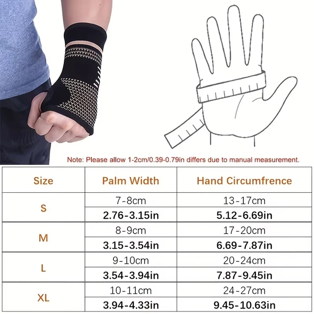 New 1Pcs Copper Fiber Bracer Wrist Elastic Sport Bandage Wristband Hand Gym Support Wrist Brace Wrap Tennis Fitness Powerlifting 6