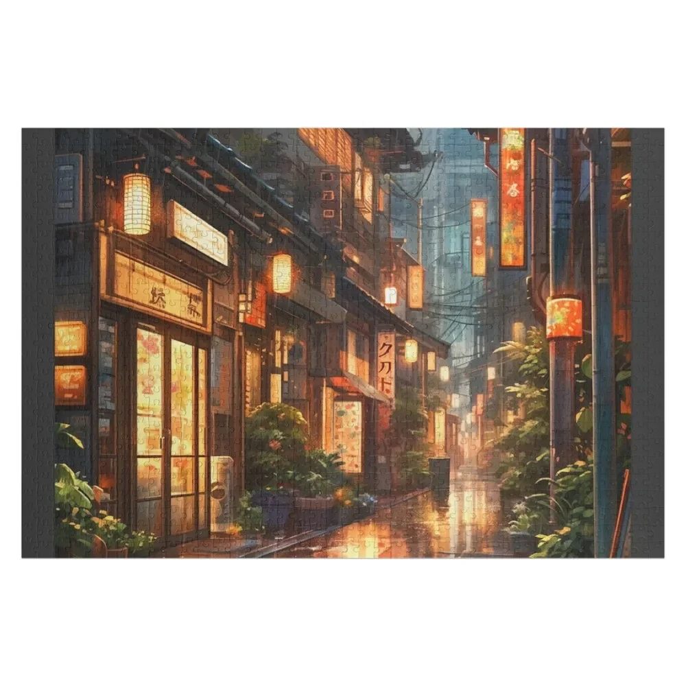 A small Japanese street after storm Jigsaw Puzzle Customized Toys For Kids Personalized Child Gift Puzzle