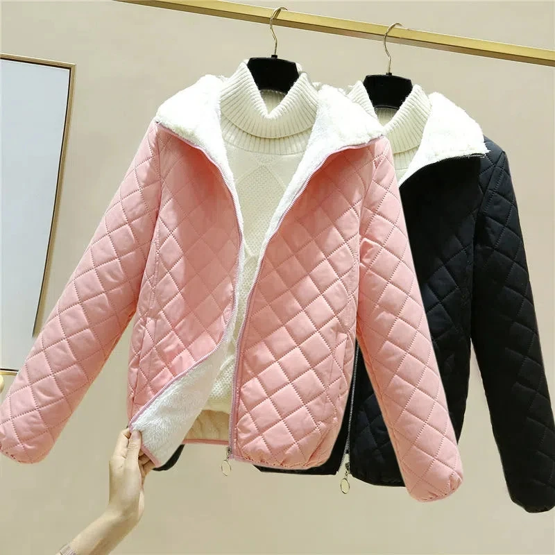 

Новинка осенне-зимнего сезона 2023, женское бриллиантовое кашемировое пальто из овечьей шерсти с хлопковой подкладкой, Женская Корейская Студенческая хлопковая одежда, куртка, верхняя одежда 3XL
