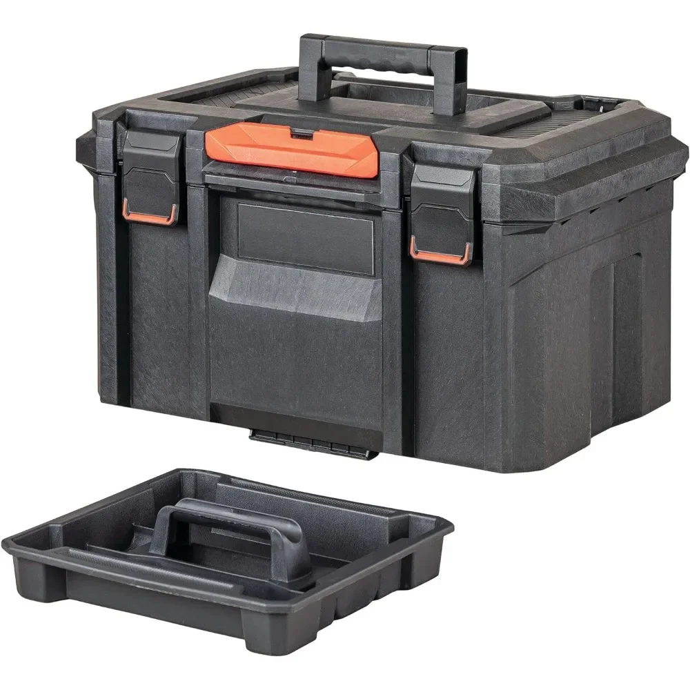 

Toolbox, Waterproof Indoor/Outdoor, Stackable Tool Storage, Lockable, 21 Inch Toolbox