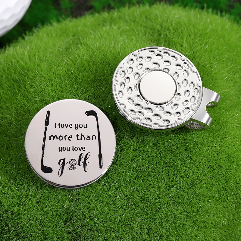I Love You More Than You Love Golf Magnetic Hat Clip Golf Ball Marker Training Aids Accessories Gift for Lover Friends