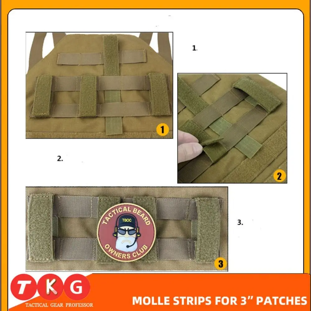 Фото Тактическая лента Molle, 3 цвета, 12/16 см, крючок для наружной панели и яркий жилет, аксессуары для уличных инструментов/нашивки для удостоверения личности №2