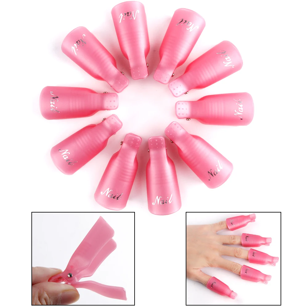 

10 PCS DIY Soaking Cap Nail Art Nail Clips Permanent Enamel Remover Cleaner Tips Fingers Gel Polish Remover Manicure Tools