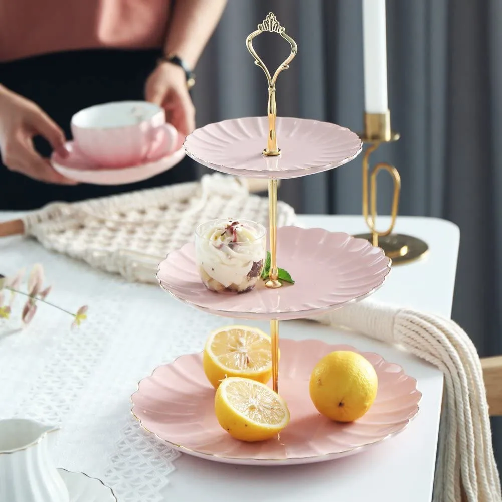 

2/3 Layer Cake Stand Fruit Plate Tray Display Cupcake Holder Shelf Stackable Detachable Birthday Party Wedding Dessert Holder