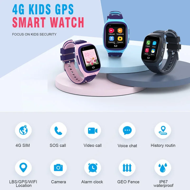 Reloj inteligente 4G rastreador GPS seguridad niños, ni