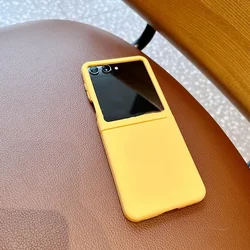 Korean Cute Pure Color Big Screen Liquid Phone Case - Stylish Girl Gift Bumper Cover for Z Flip 8 (Yellow)