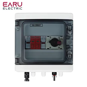 EARU DC 1000V 1 Ingresso 1 Uscita Scatola Combinatrice Fotovoltaica Solare con Protezione da Sovratensione e Fulmini, Fusibile DC, MCB, SPD, Scatola Impermeabile IP65