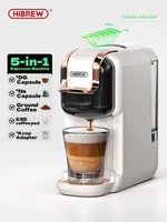 HiBREW 5 in 1 Multiple Capsule Coffee Machine Hot/Cold DG Cappuccino Nes Small Capsule ESE Pod Ground Coffee Cafeteria 20Bar H2B 1