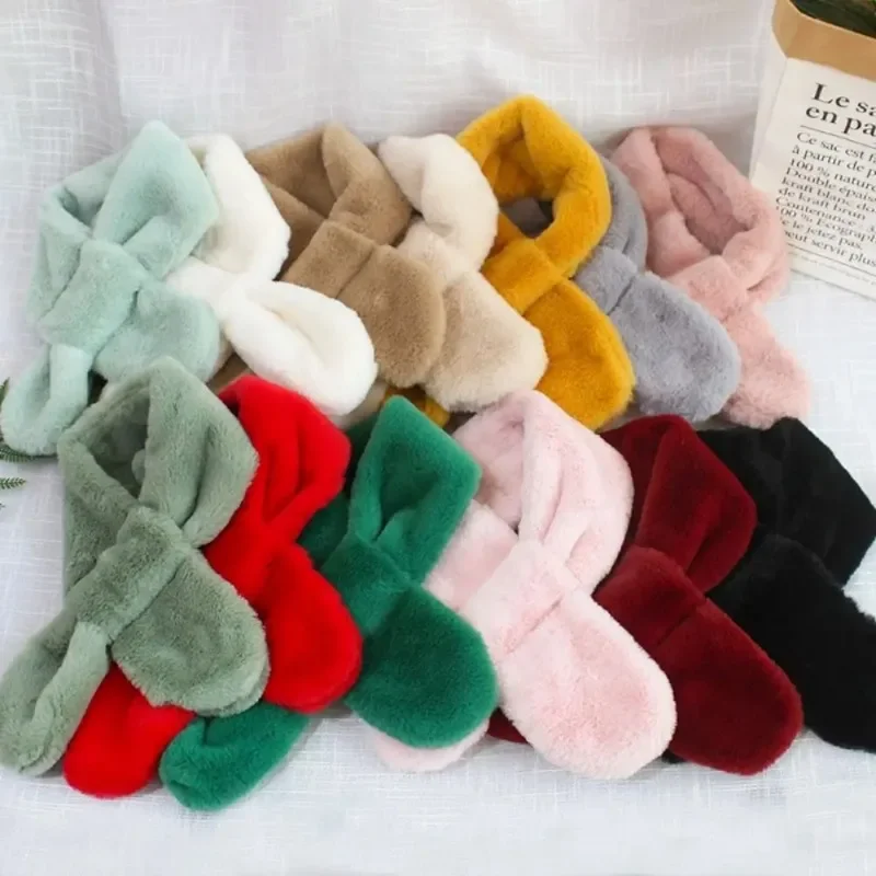 Rabbit Fur Scarf Children Boys Girls Winter Rabbit Fur Scarf