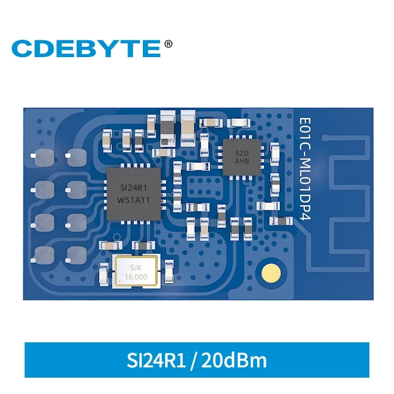 

Si24R1 2.4GHz RF 2.4G Wireless Serial Port Mini Module SPI 20dBm Long Distance CDEBYTE E01C-ML01DP4 PCB Antenna Modular Device