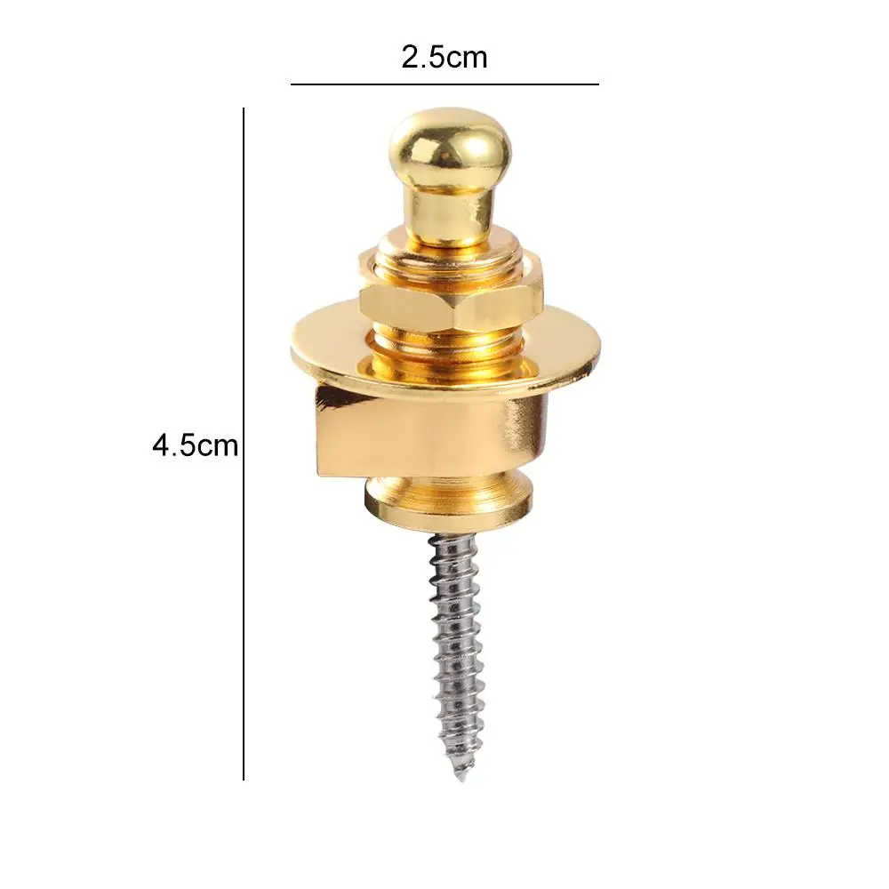 Round Head Electric Guitar Strap Locks Alloy Guitar Tail Nail Strap Button Golden Black Skidproof Round Head Straplocks