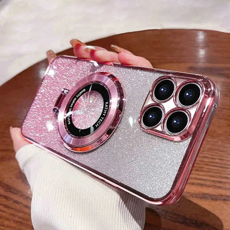 Glitter Plating Silicone Holder Case with Stand