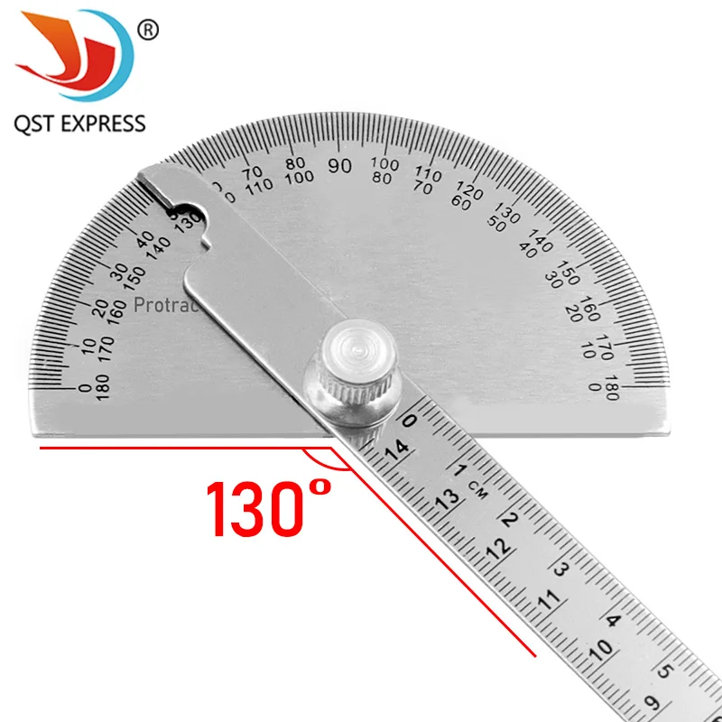 145mm stainless steel 180 protractor angle meter measuring ruler rotary mechanic tool ruler protractor