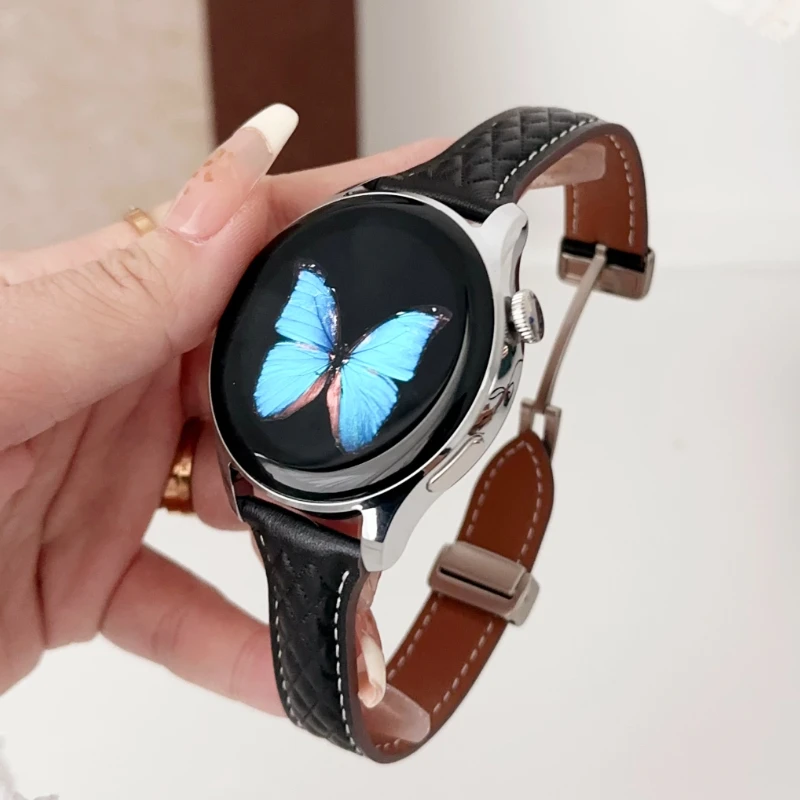 

Ремешок из коровьей кожи для Samsung Galaxy Watch 4/4classic 42 мм 46 мм/5 PRO/3, спортивный магнитный браслет для Huawei GT3/4 PRO, Amazfit