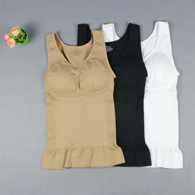 Women Shapewear Padded Tummy Control Tank Top Slimming Camisole Removable  Body Shaping Compression Vest Corset