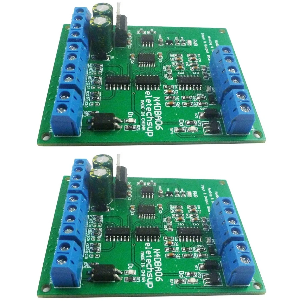 

2PCS DC 12V 8CH Analog Digital Input output devices 0-5V 0-10V 4-20MA DAC ADC RS485 Modbus RTU Board