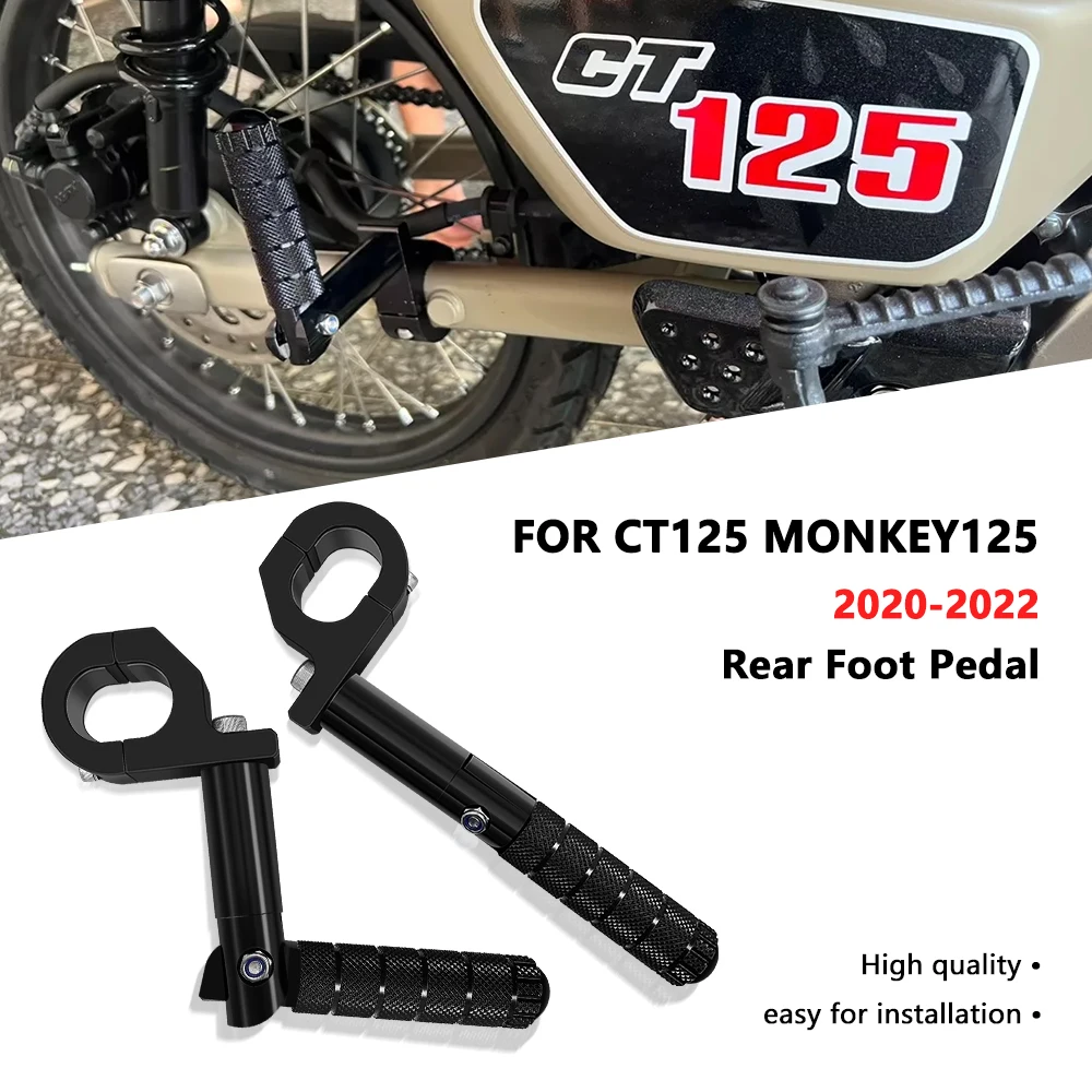 

For Motorcycle Accessories monkey 125 ct Rear pedal aluminum pedal gear lever Rear Foot Pedal MONKEY 125 CT 125 2020-2022