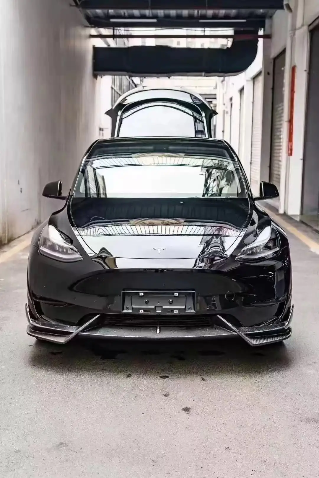 Factory Price Car Exterior Body Kits Carbon Fiber Front Lip for Tesla Model3 Carbon Fiber Front Lip Bumper Chin