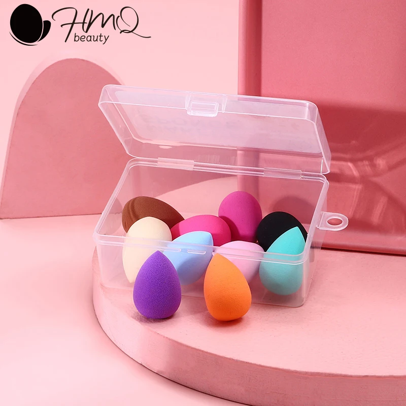 10/20Pcs Mini Makeup Sponge Set With Storage Box Soft Cosmetic Powder