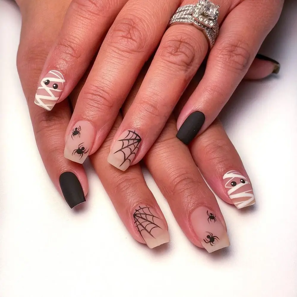 24Pcs/Box Halloween Decor Press-On False Nails