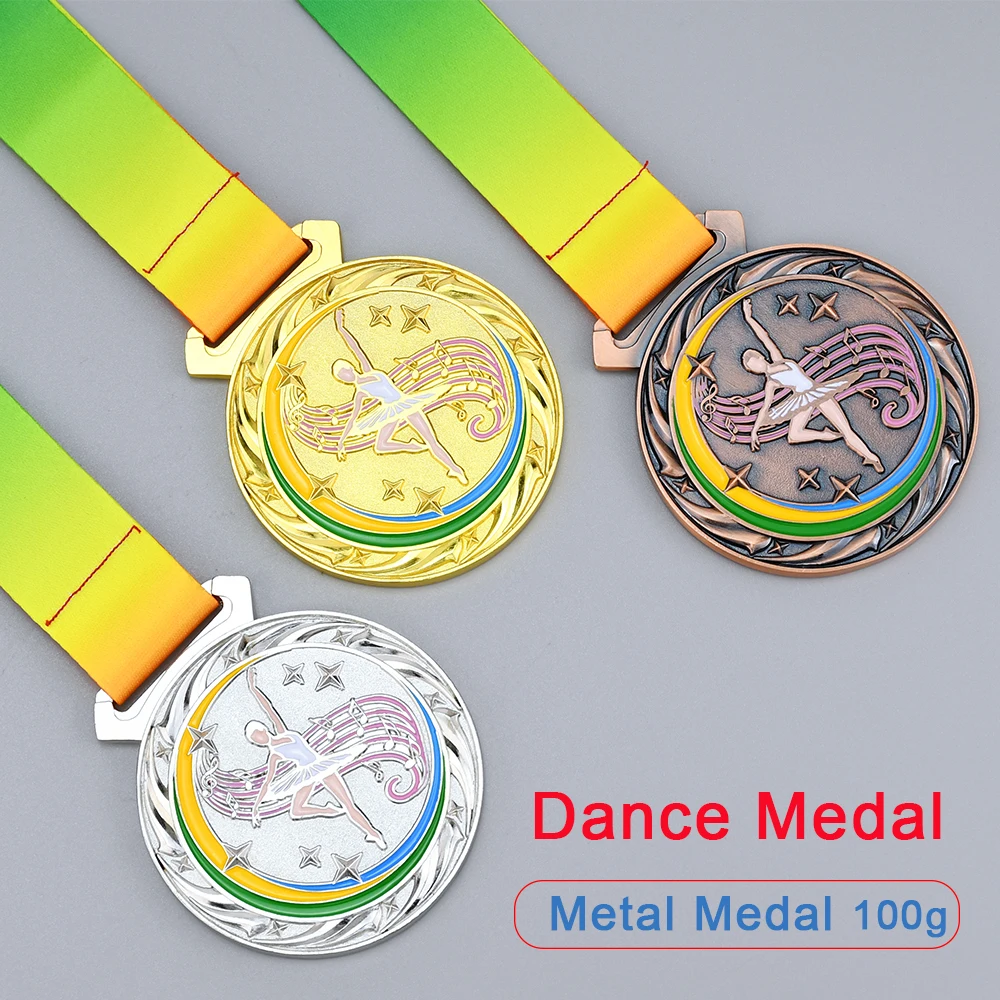 7cm 100g Dance Wettbewerb Medaille Hohe-qualität Dance Medaillen Gold Silber Bronze Gold Medaillen Sport Souvenirs Medaille angepasst