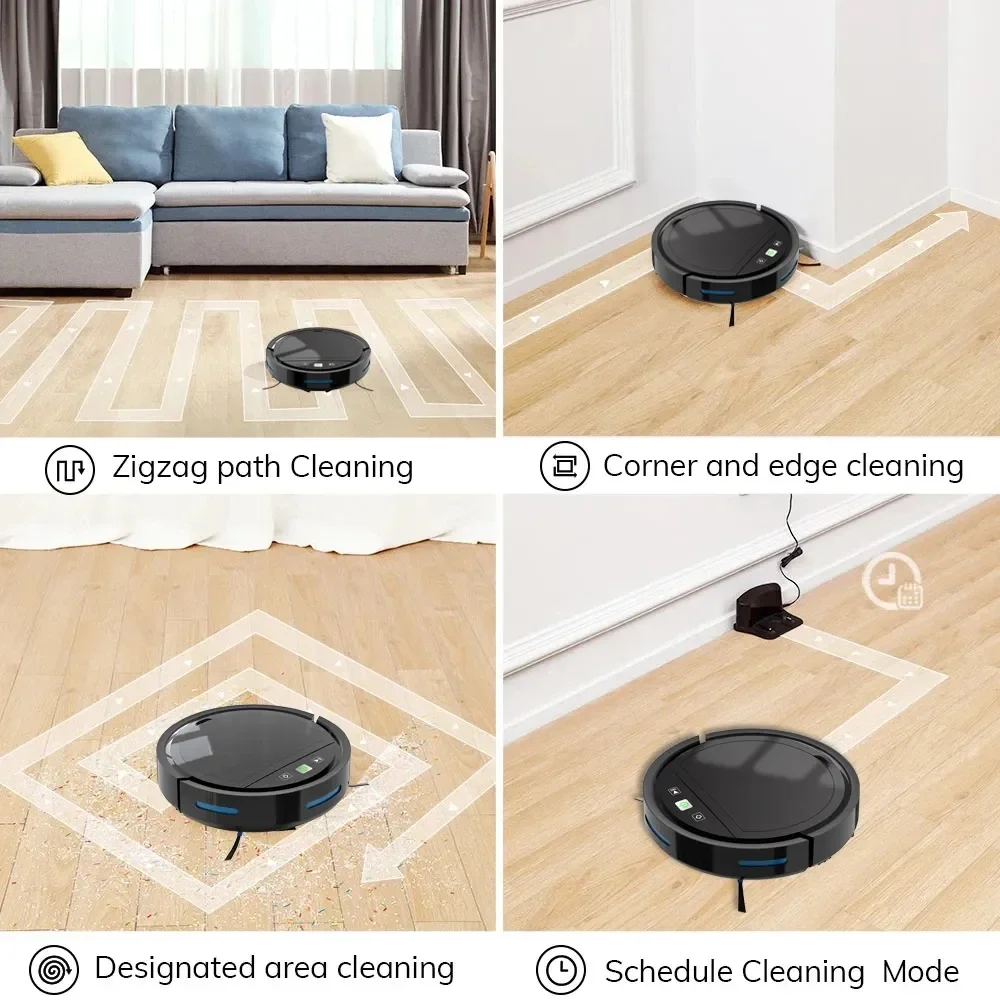 Robot vacuum cleaner Sweeper Robot Vacuum Cleaner Auto-Recharge APP Alexa Voice Control 2500Pa Path Planning Sweep Suction Mop Carpet Floor Pet Hair