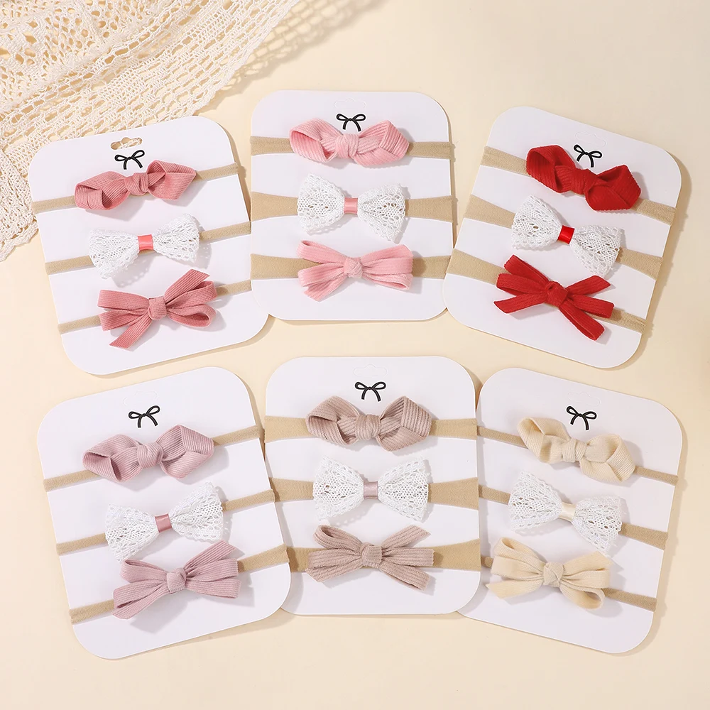 3 Teile/satz Baumwolle Baby Bögen Stirnbänder für Mädchen Neugeborenen Schützen Elastische Nylon Druck Hairband Kinder Kleinkind Haar Zubehör – Detail 7