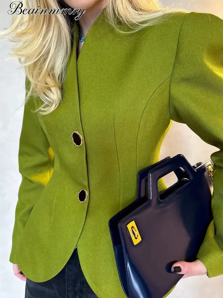 Chic Waist-Cinching Short Blazer With Stand Neck And Button Front For The Office — photo 6