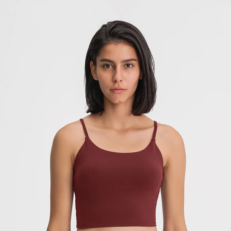 Workout Tank Top Crop Built Bra, Crop Tops Built Padding