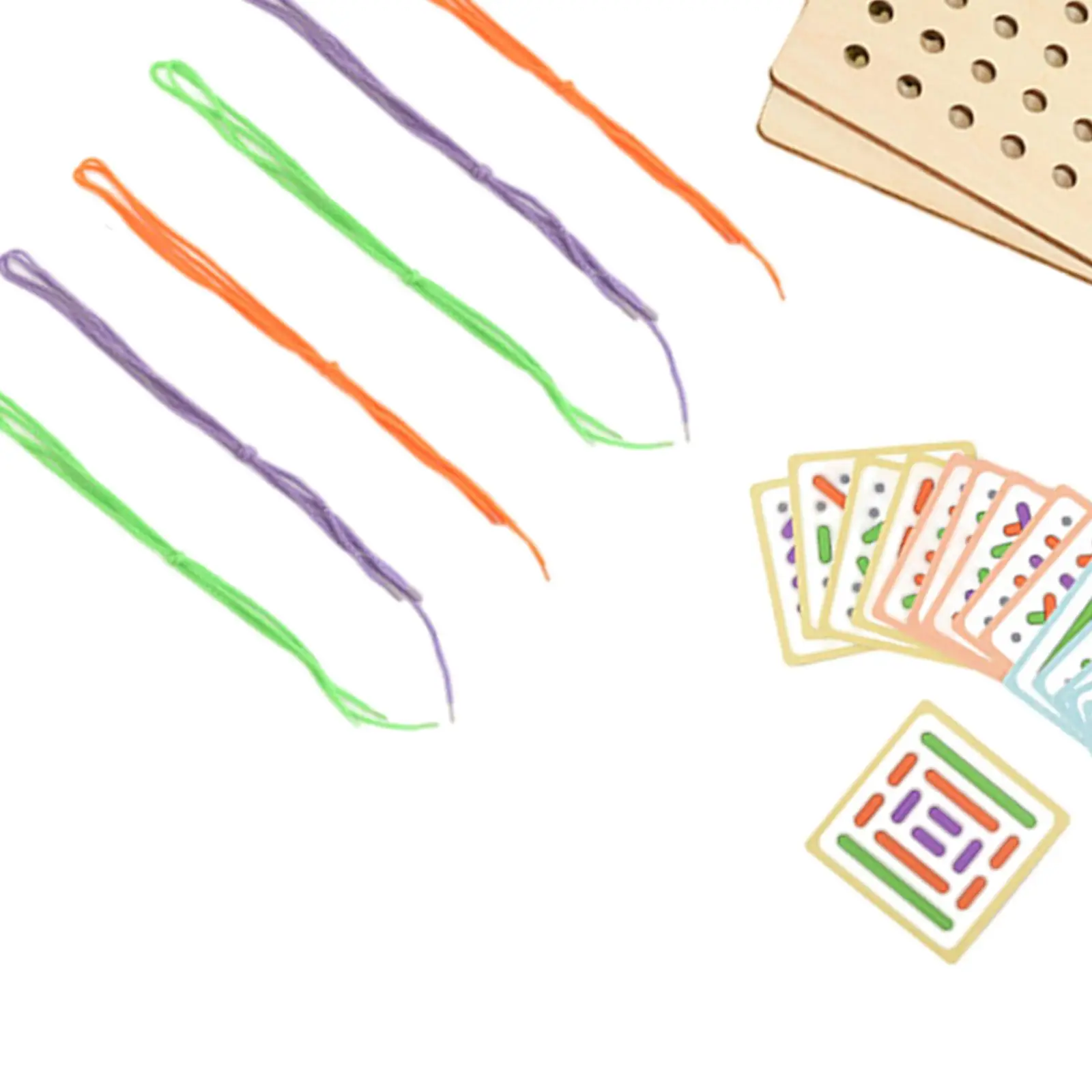 Wooden Threading Toy Creative Lacing Shapes for Birthday Gift Kids Age 3~6