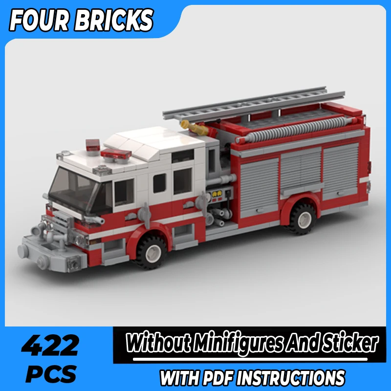 

Moc Building Bricks City Car Model Fire Pump Truck Technology Modular Blocks Holiday Gifts Toys For Children DIY Sets Assembly
